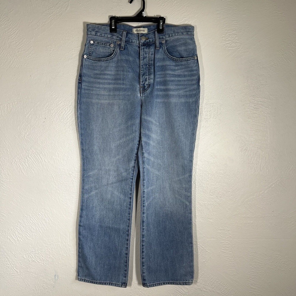 Madewell Jean Women's 28 Slim Demi-Boot Jeans Button Fly Light Wash Blue